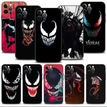 Чехол для телефона тонкий для iPhone 15 14 XS XR 11 7 Plus X 12 Pro Max 8 14 13 Мини Marvel Venom Hero Логотип